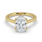 The Aquila Ring - Oval Cathedral with Hidden Halo & Pavé Bridge