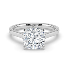 The Aquila Ring - Cushion Cathedral with Hidden Halo & Pavé Bridge