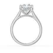 The Aquila Ring — Cushion Cathedral with Hidden Halo & Pavé Bridge Lab-Grown Diamond Engagement Ring in White Gold | The Jewel Concierge