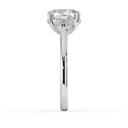The Aquila Ring — Cushion Cathedral with Hidden Halo & Pavé Bridge Lab-Grown Diamond Engagement Ring in White Gold | The Jewel Concierge