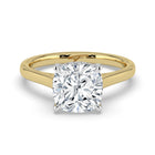 The Aquila Ring - Cushion Cathedral with Hidden Halo & Pavé Bridge