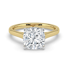 The Aquila Ring - Cushion Cathedral with Hidden Halo & Pavé Bridge