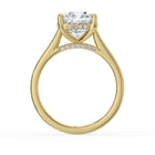 The Aquila Ring - Cushion Cathedral with Hidden Halo & Pavé Bridge