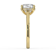 The Aquila Ring - Cushion Cathedral with Hidden Halo & Pavé Bridge