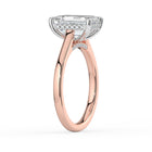 The Aquila Ring - Emerald Cathedral with Hidden Halo & Pavé Bridge