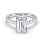 The Aquila Ring - Emerald Cathedral with Hidden Halo & Pavé Bridge