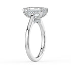 The Aquila Ring - Emerald Cathedral with Hidden Halo & Pavé Bridge