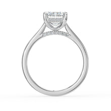 The Aquila Ring - Emerald Cathedral with Hidden Halo & Pavé Bridge