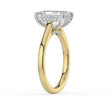 The Aquila Ring - Emerald Cathedral with Hidden Halo & Pavé Bridge