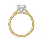 The Aquila Ring - Emerald Cathedral with Hidden Halo & Pavé Bridge
