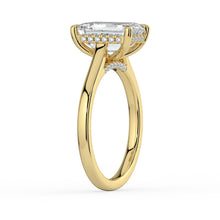 The Aquila Ring - Emerald Cathedral with Hidden Halo & Pavé Bridge