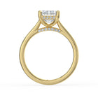 The Aquila Ring - Emerald Cathedral with Hidden Halo & Pavé Bridge