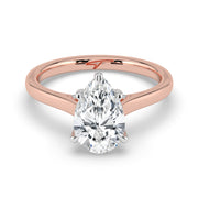 The Aquila Ring — Pear Cathedral with Hidden Halo & Pavé Bridge Lab-Grown Diamond Engagement Ring in Two-Tone Rose and White Gold | The Jewel Concierge