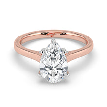 The Aquila Ring - Pear Cathedral with Hidden Halo & Pavé Bridge