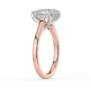 The Aquila Ring — Pear Cathedral with Hidden Halo & Pavé Bridge Lab-Grown Diamond Engagement Ring in Two-Tone Rose and White Gold | The Jewel Concierge