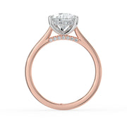 The Aquila Ring — Pear Cathedral with Hidden Halo & Pavé Bridge Lab-Grown Diamond Engagement Ring in Two-Tone Rose and White Gold | The Jewel Concierge
