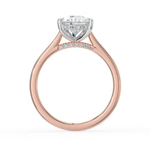 The Aquila Ring - Pear Cathedral with Hidden Halo & Pavé Bridge