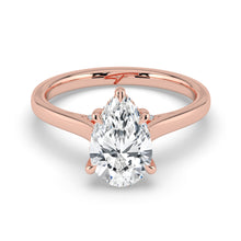 The Aquila Ring - Pear Cathedral with Hidden Halo & Pavé Bridge