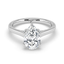 The Aquila Ring - Pear Cathedral with Hidden Halo & Pavé Bridge