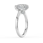 The Aquila Ring - Pear Cathedral with Hidden Halo & Pavé Bridge