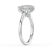The Aquila Ring — Pear Cathedral with Hidden Halo & Pavé Bridge Lab-Grown Diamond Engagement Ring in White Gold | The Jewel Concierge