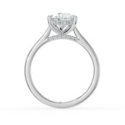 The Aquila Ring — Pear Cathedral with Hidden Halo & Pavé Bridge Lab-Grown Diamond Engagement Ring in White Gold | The Jewel Concierge