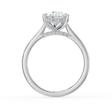 The Aquila Ring - Pear Cathedral with Hidden Halo & Pavé Bridge