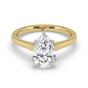 The Aquila Ring — Pear Cathedral with Hidden Halo & Pavé Bridge Lab-Grown Diamond Engagement Ring in Two-Tone Yellow and White Gold | The Jewel Concierge