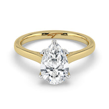The Aquila Ring - Pear Cathedral with Hidden Halo & Pavé Bridge