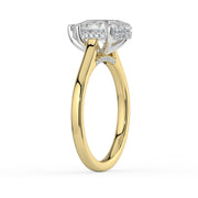 The Aquila Ring — Pear Cathedral with Hidden Halo & Pavé Bridge Lab-Grown Diamond Engagement Ring in Two-Tone Yellow and White Gold | The Jewel Concierge
