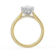 The Aquila Ring — Pear Cathedral with Hidden Halo & Pavé Bridge Lab-Grown Diamond Engagement Ring in Two-Tone Yellow and White Gold | The Jewel Concierge