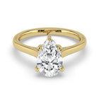 The Aquila Ring - Pear Cathedral with Hidden Halo & Pavé Bridge