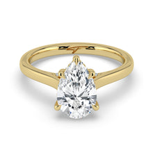 The Aquila Ring - Pear Cathedral with Hidden Halo & Pavé Bridge