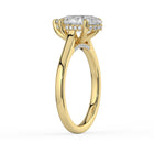 The Aquila Ring - Pear Cathedral with Hidden Halo & Pavé Bridge