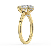 The Aquila Ring — Pear Cathedral with Hidden Halo & Pavé Bridge Lab-Grown Diamond Engagement Ring in Yellow Gold | The Jewel Concierge