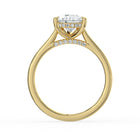 The Aquila Ring - Pear Cathedral with Hidden Halo & Pavé Bridge