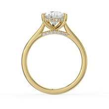 The Aquila Ring - Pear Cathedral with Hidden Halo & Pavé Bridge