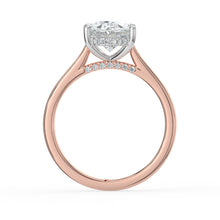 The Aquila Ring - Oval Cathedral with Hidden Halo & Pavé Bridge