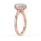The Aquila Ring - Oval Cathedral with Hidden Halo & Pavé Bridge