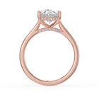 The Aquila Ring - Oval Cathedral with Hidden Halo & Pavé Bridge