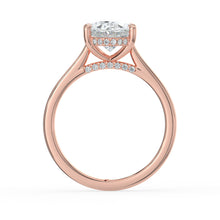 The Aquila Ring - Oval Cathedral with Hidden Halo & Pavé Bridge