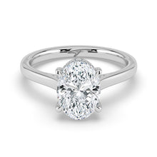 The Aquila Ring - Oval Cathedral with Hidden Halo & Pavé Bridge