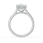 The Aquila Ring - Oval Cathedral with Hidden Halo & Pavé Bridge