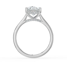 The Aquila Ring - Oval Cathedral with Hidden Halo & Pavé Bridge