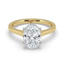 The Aquila Ring - Oval Cathedral with Hidden Halo & Pavé Bridge