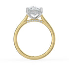 The Aquila Ring - Oval Cathedral with Hidden Halo & Pavé Bridge
