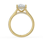 The Aquila Ring - Oval Cathedral with Hidden Halo & Pavé Bridge