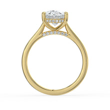 The Aquila Ring - Oval Cathedral with Hidden Halo & Pavé Bridge