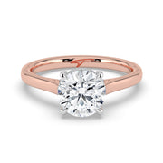 The Aquila Ring – Round Cathedral with Hidden Halo & Pavé Bridge – The Jewel Concierge