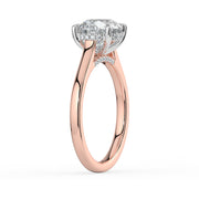 The Aquila Ring – Round Cathedral with Hidden Halo & Pavé Bridge – The Jewel Concierge